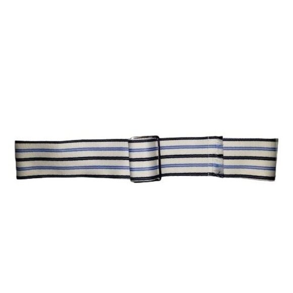 Express Blue & White Striped Wide Ribbon Belt Size XS/S New - Picture 2 of 4